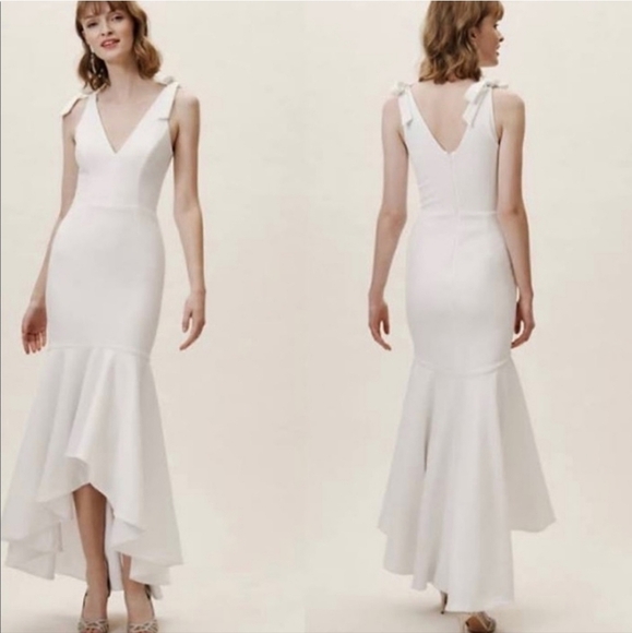 Dress the Population Julia New Size XXL Mermaid Wedding Dress V-Neck White Nwt - Picture 1 of 16